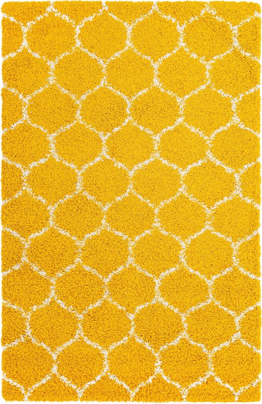 5' 3 x 8' Barnett · Geometric Shag Rug, yellow