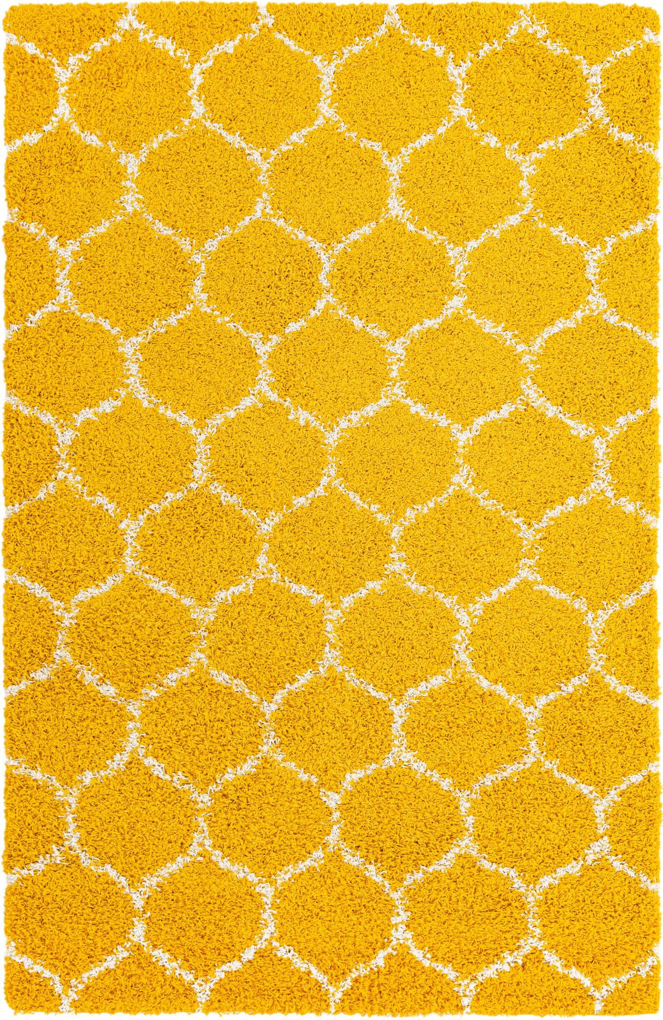 5' 3 x 8' Barnett · Geometric Shag Rug, yellow