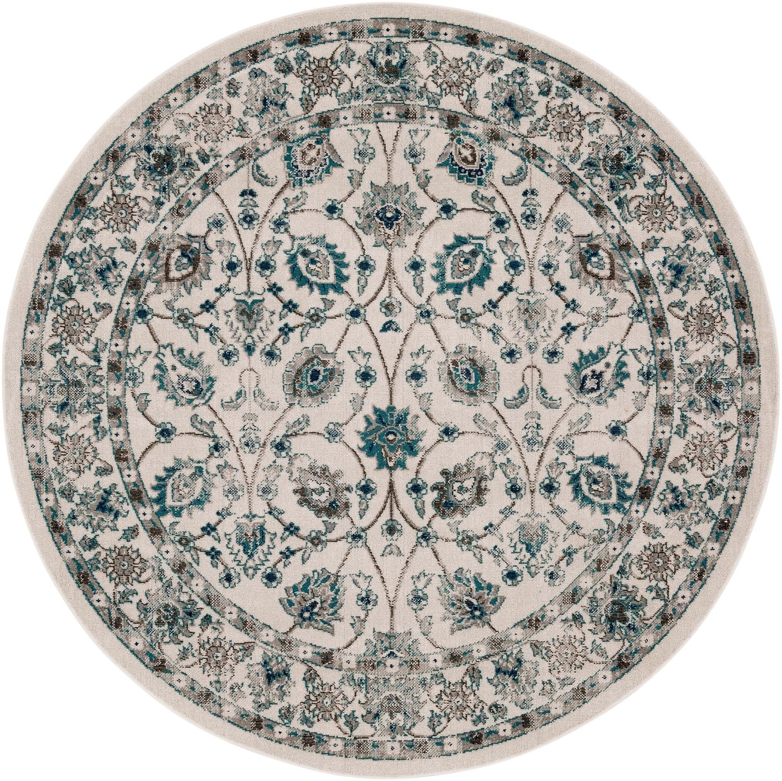 5' 3 x 5' 3 Carson · Botanical rug, ivory and blue