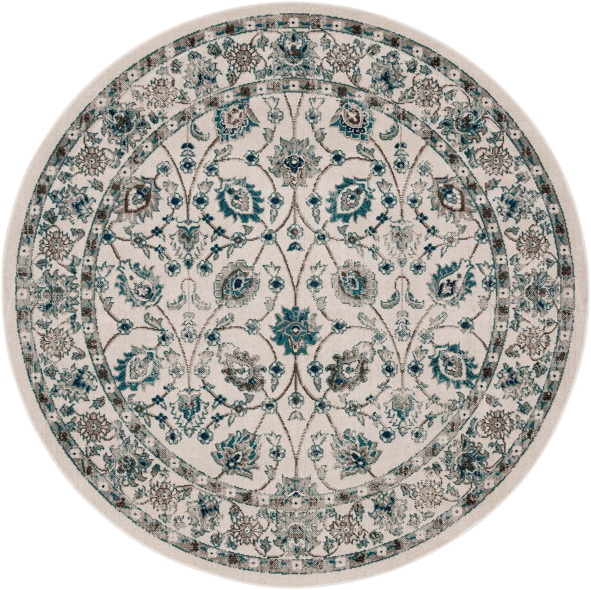 5' 3 x 5' 3 Carson · Botanical rug, ivory and blue