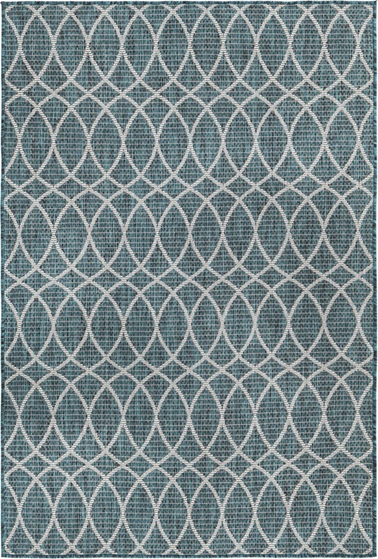 4' x 6' Atkins · Lattice Outdoor Rug, teal