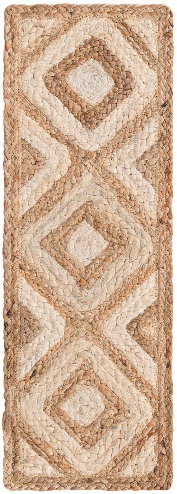 0' 9 x 2' 6 Halsey · Border Braided Jute Rug, natural