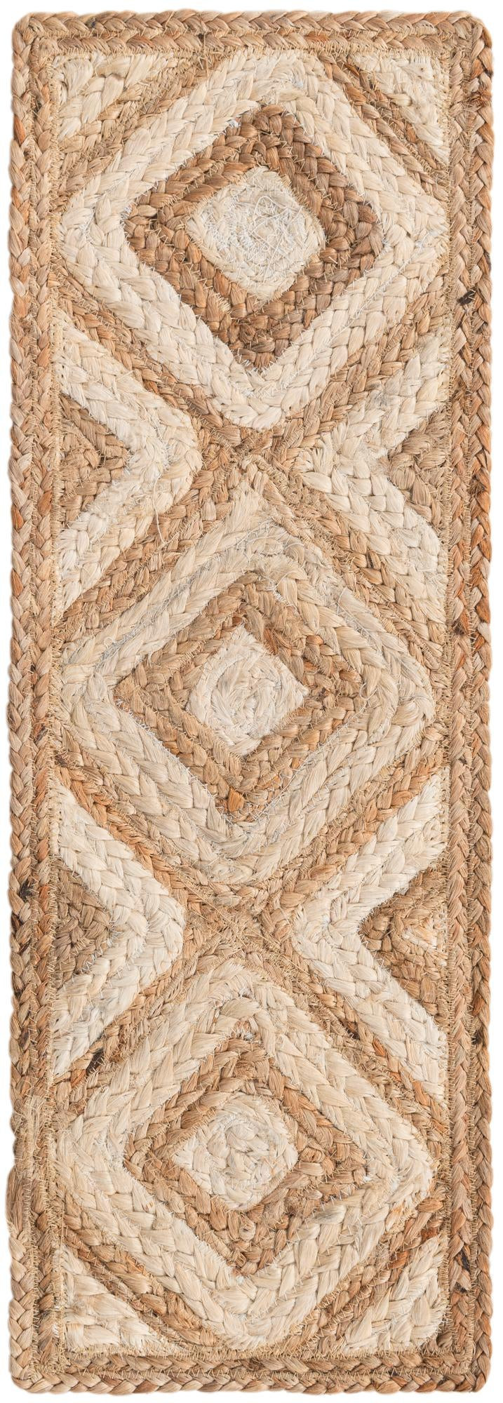 0' 9 x 2' 6 Halsey · Border Braided Jute Rug, natural