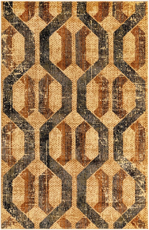 Acadia · Geometric lattice rug, beige and brown
