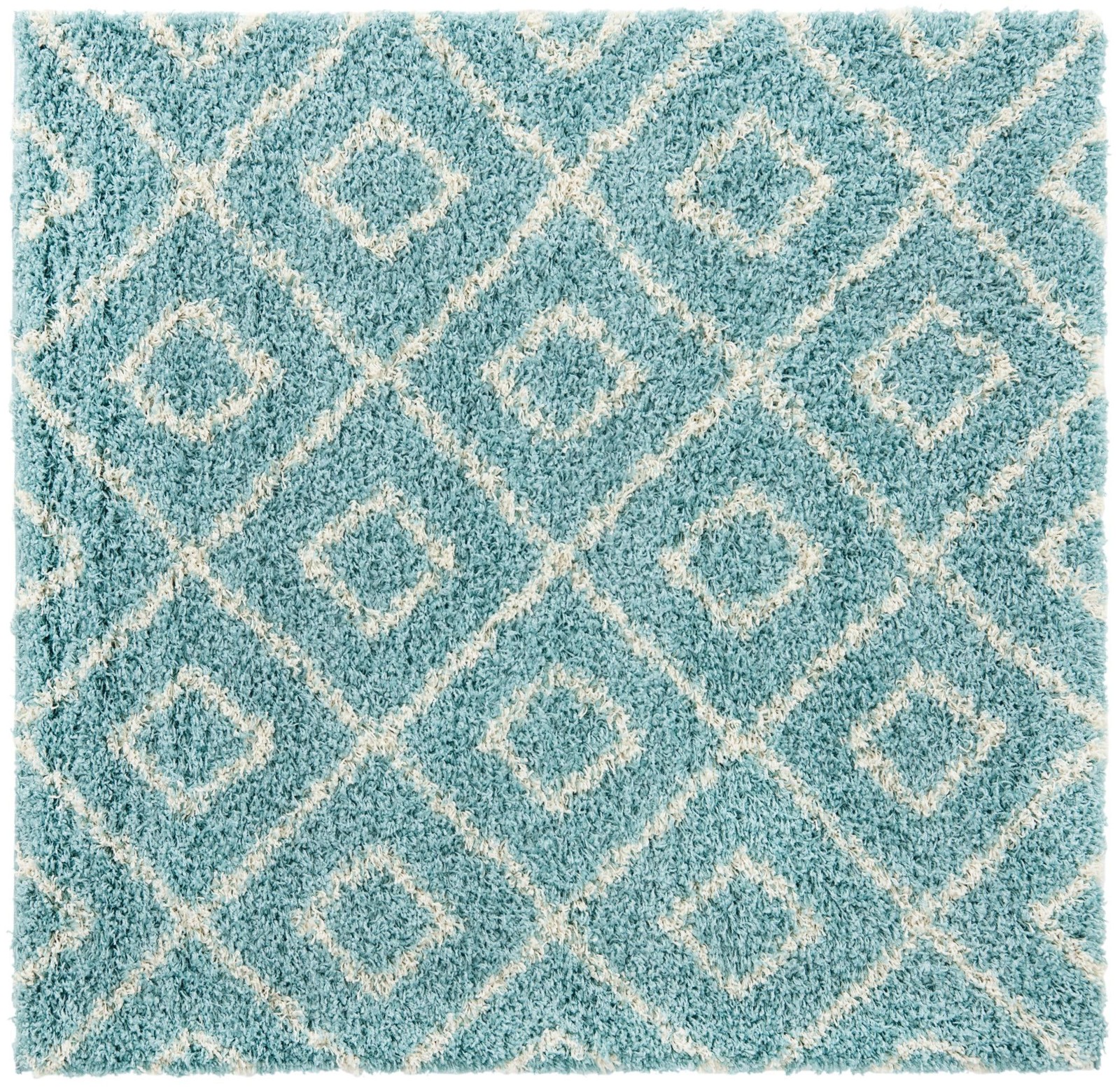 5' 3 x 5' 3 Brock · Diamond Shag Rug, aqua
