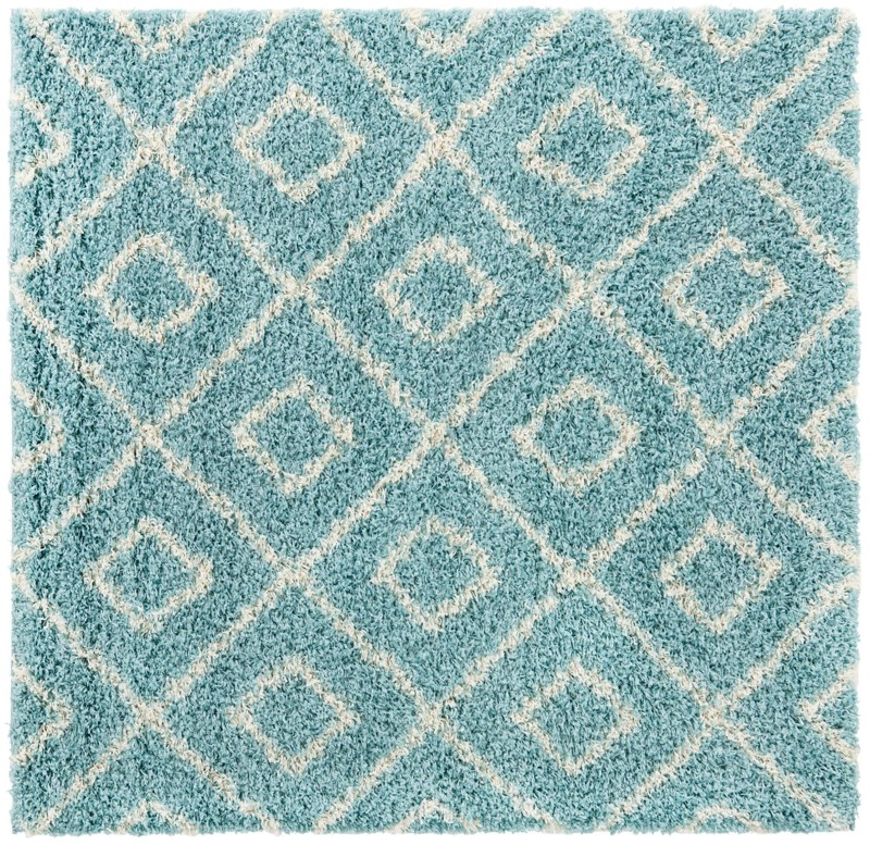5' 3 x 5' 3 Brock · Diamond Shag Rug, aqua