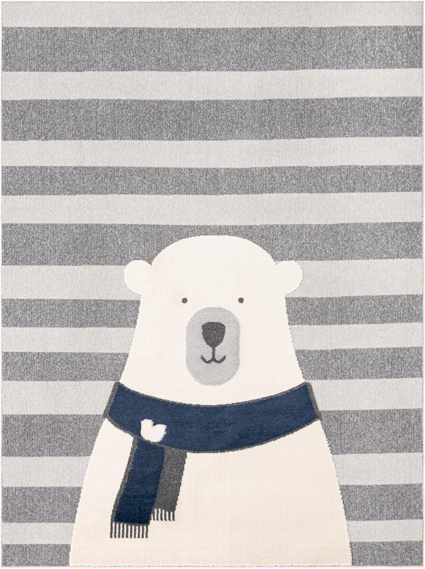 Whitcomb · Striped rug, gray