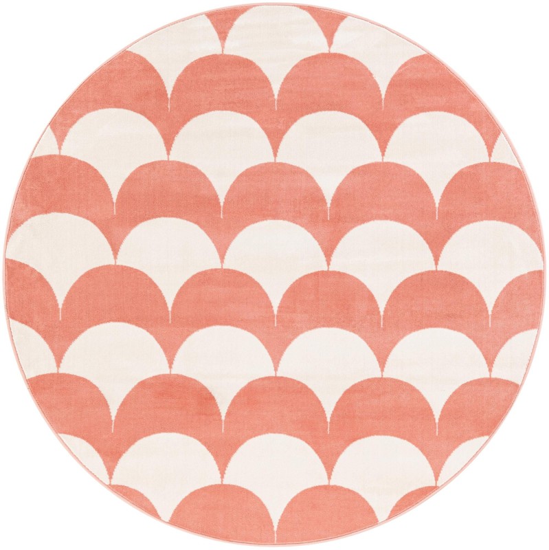5' 3 x 5' 3 Ocala · Geometric rug, soft coral pink