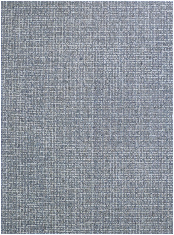 9' x 12' Loam · Checkered Outdoor Rug, navy blue
