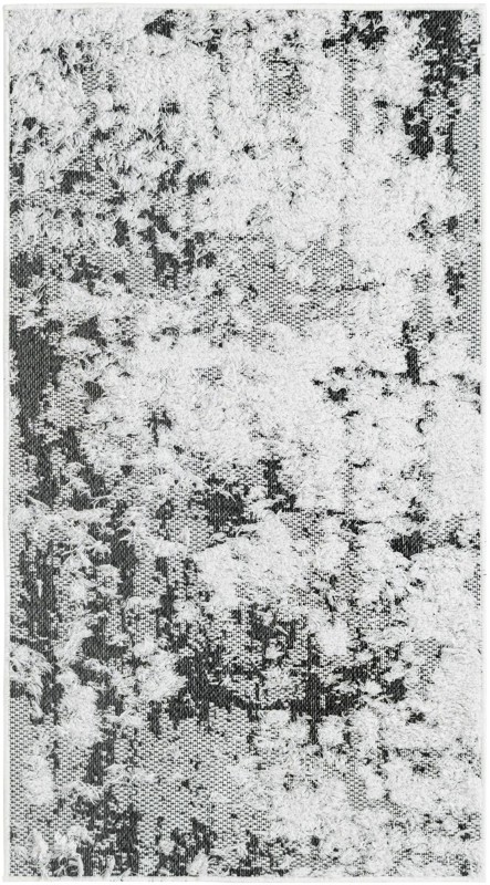 2' 3 x 4' Coxwell · Abstract rug, black, gray and ivory