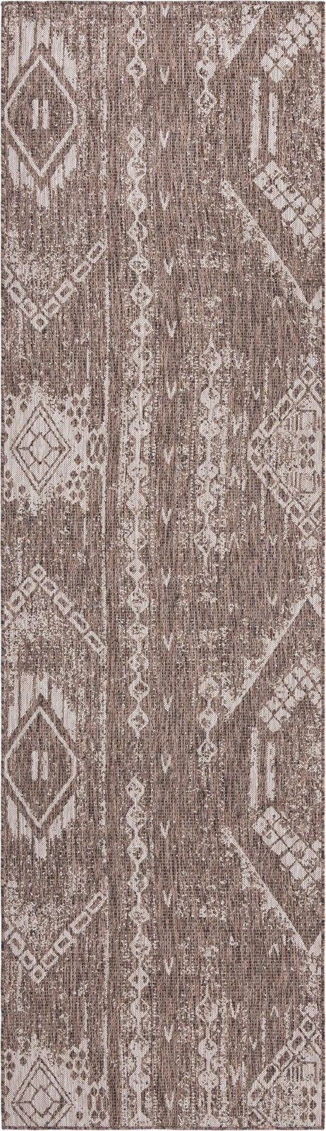 2' 7 x 12' Wildman · Geometric Outdoor Rug, brown