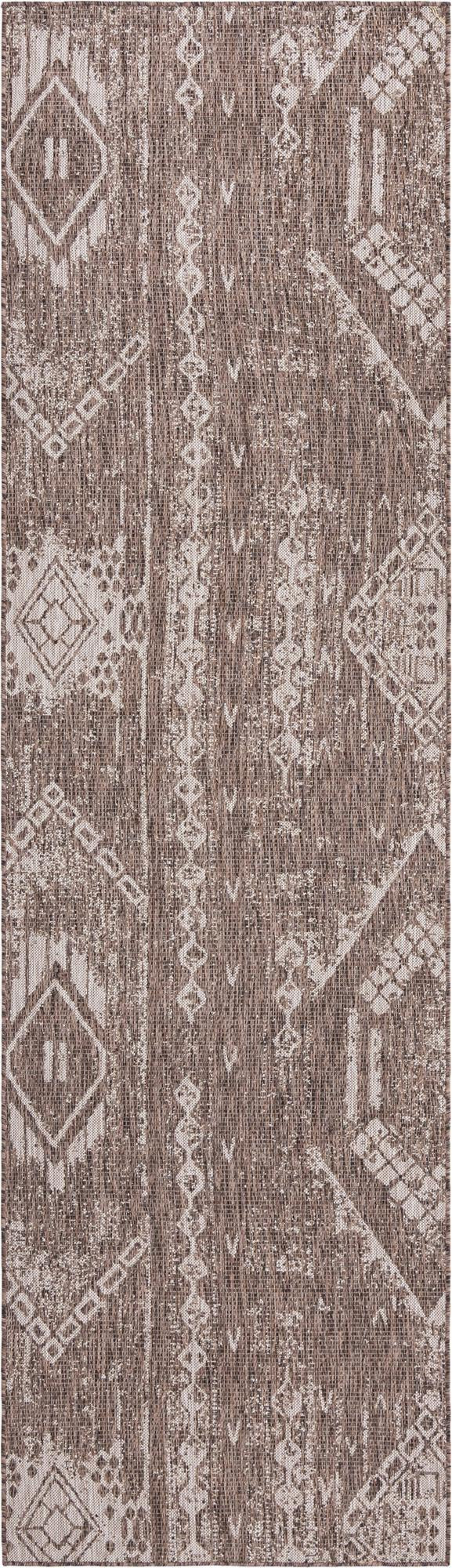 2' 7 x 12' Wildman · Geometric Outdoor Rug, brown