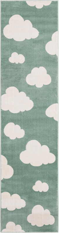 2' x 8' Abbot · Pictoral rug, soft green