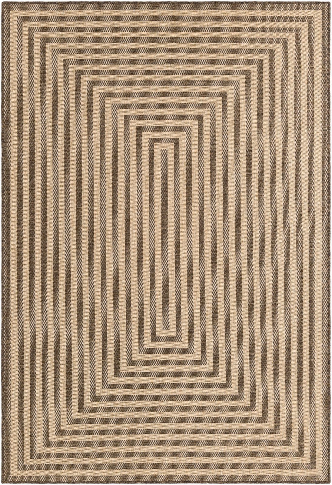 6' x 9' Ashland · Border rug, natural and brown