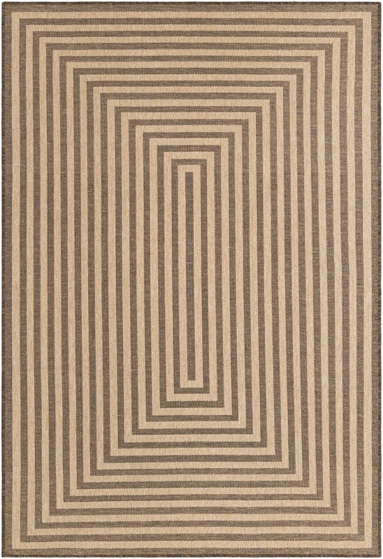 6' x 9' Ashland · Border rug, natural and brown