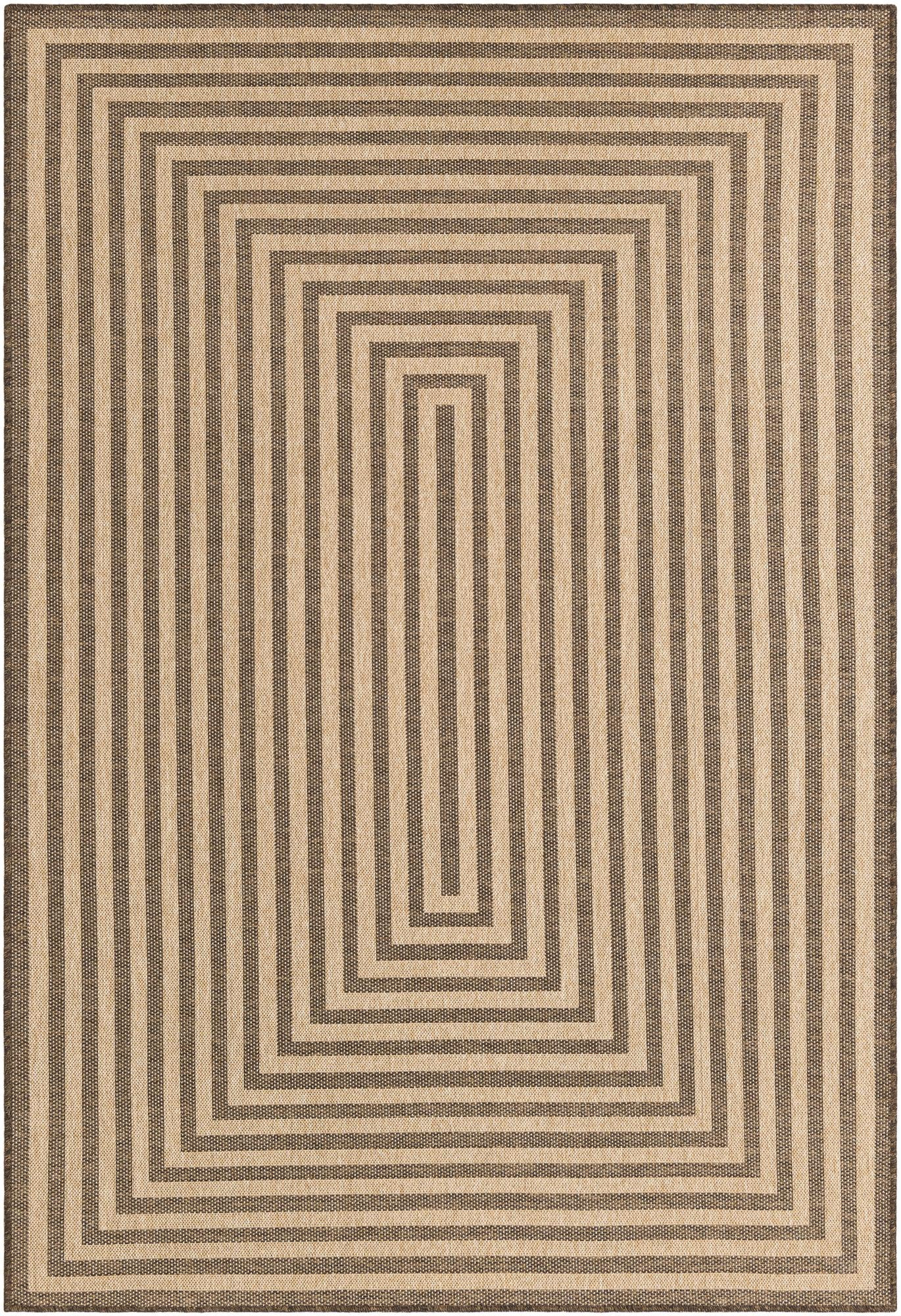 6' x 9' Ashland · Border rug, natural and brown