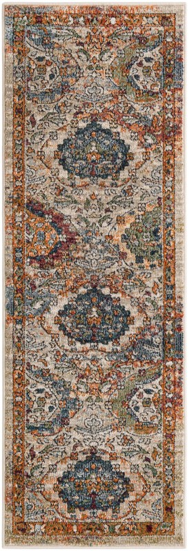 Kirby · Medallion rug, multi and orange