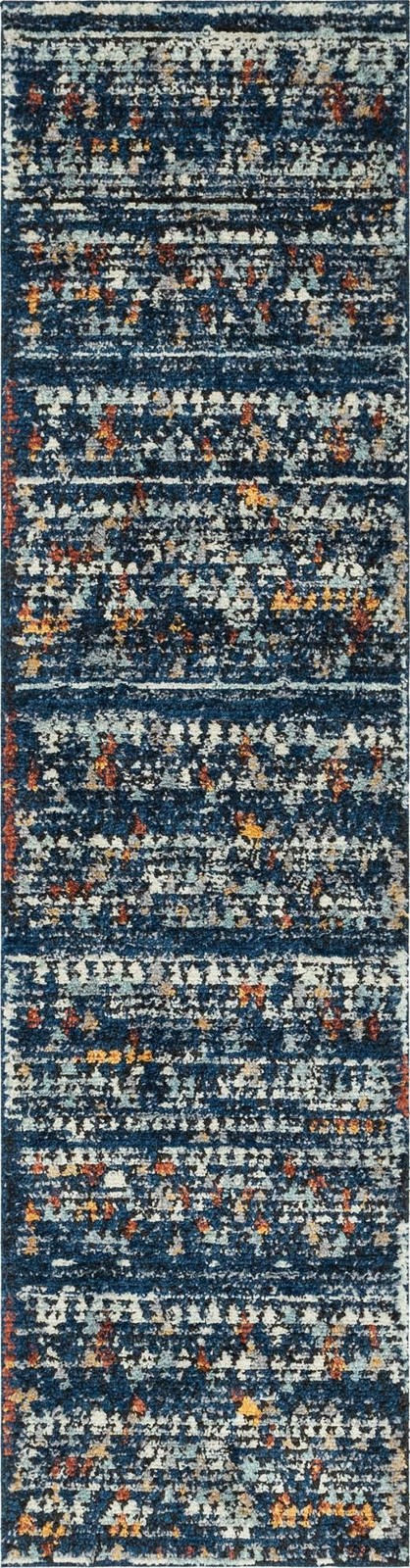 2' 7 x 10' Walker · Abstract rug, navy