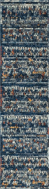 2' 7 x 10' Walker · Abstract rug, navy
