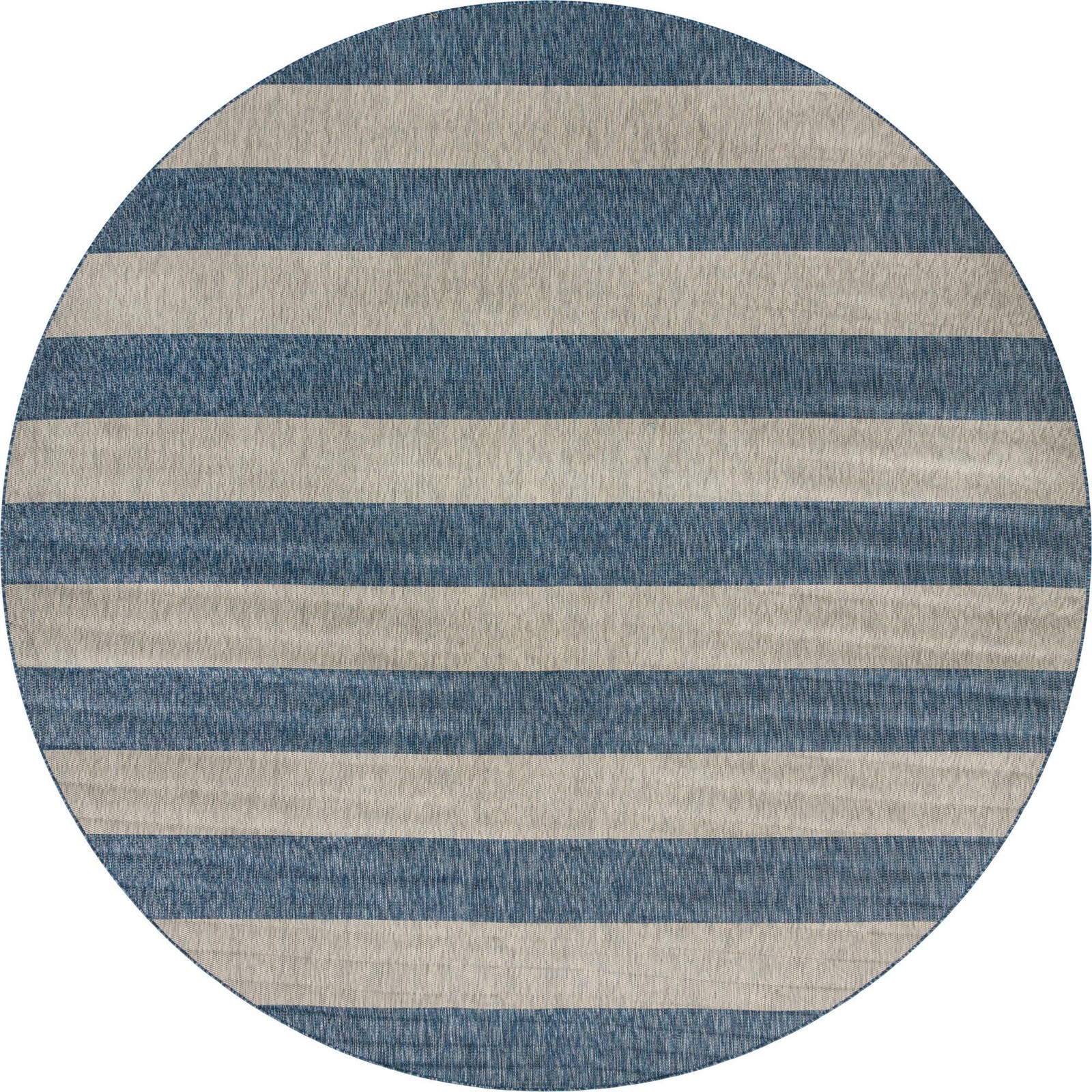 13' x 13' Dahlia · Striped Outdoor Rug, blue and gray
