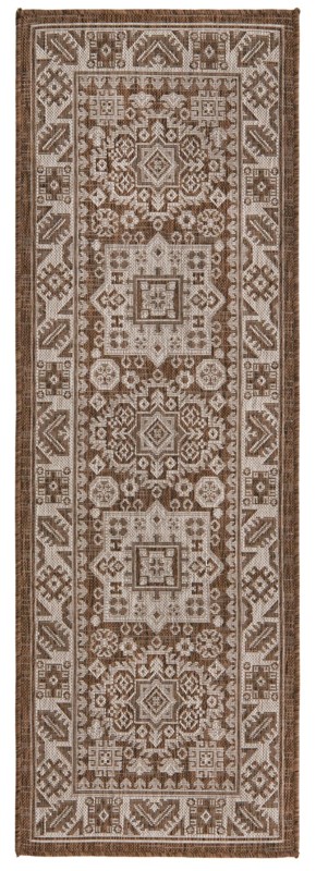 2' x 6' Bellamy · Border Outdoor Rug, brown