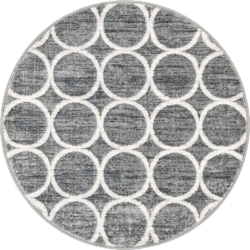 3' 3 x 3' 3 Corvallis · Trellis rug, grey