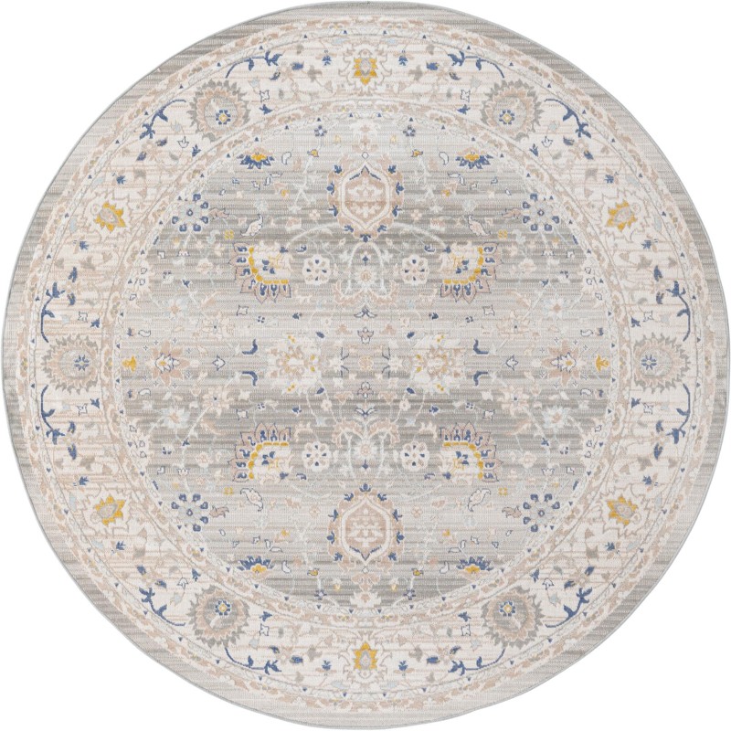 7' x 7' McKay · Border rug, cloud gray