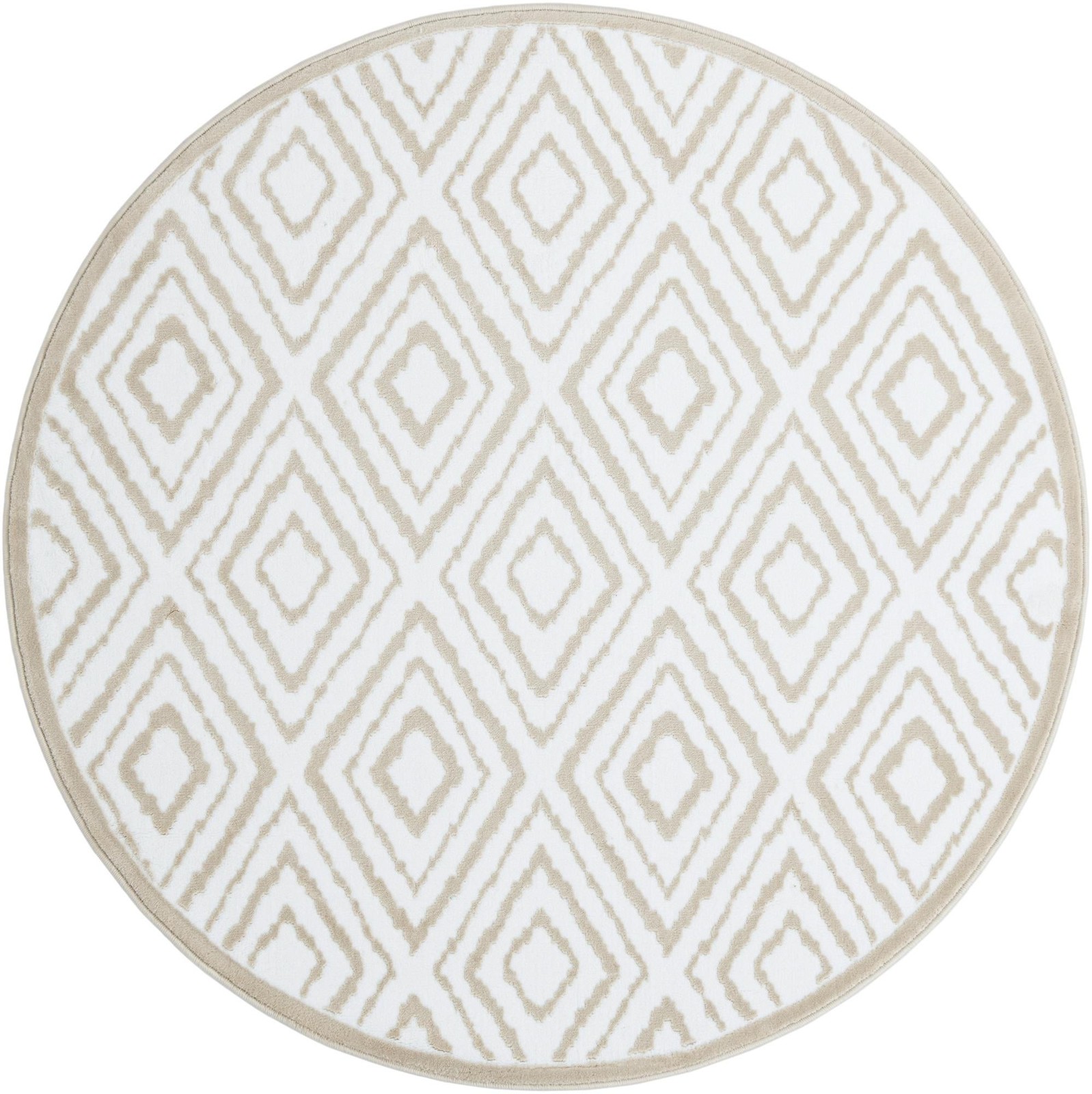 5' 3 x 5' 3 Brattleboro · Diamond rug, snow white