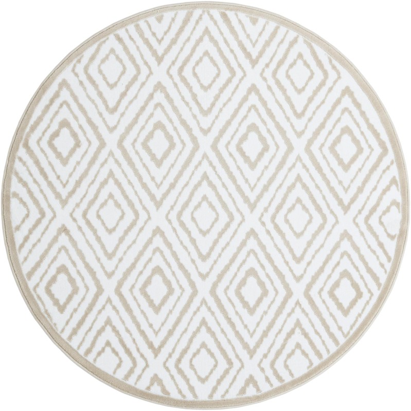 5' 3 x 5' 3 Brattleboro · Diamond rug, snow white