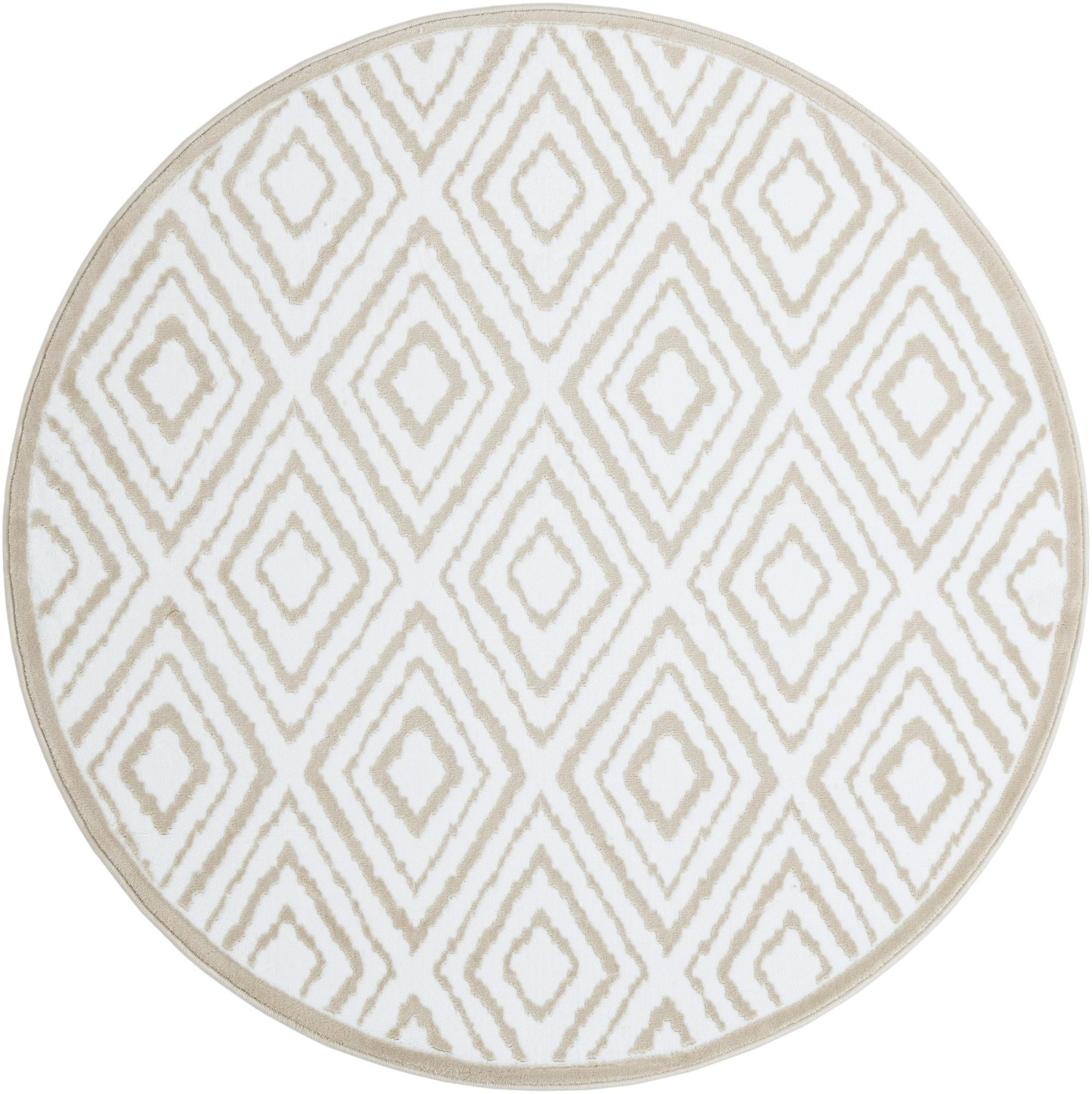 5' 3 x 5' 3 Brattleboro · Diamond rug, snow white