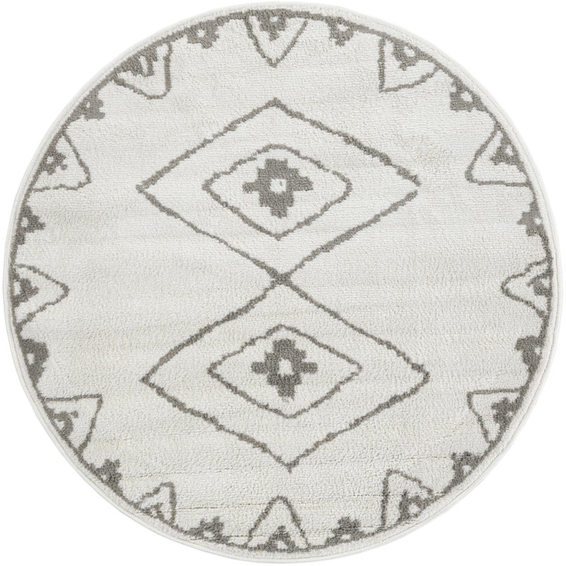 4' x 4' Sumac · Border rug, ivory