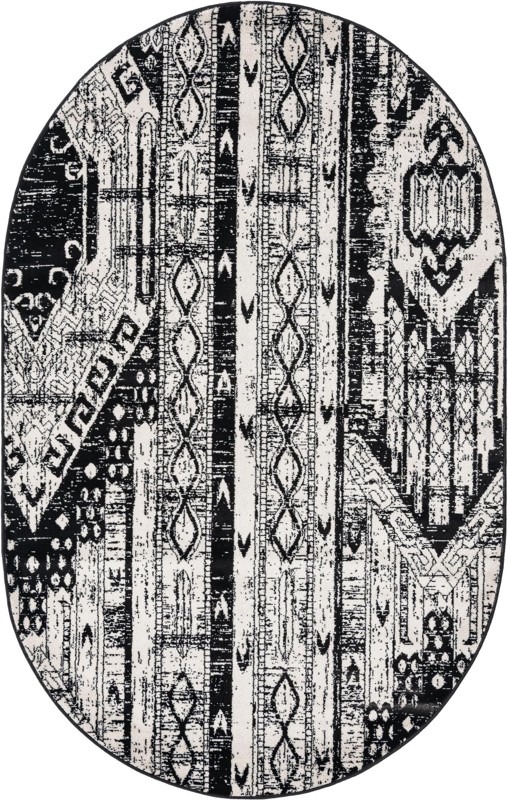 Cardinal · Tribal geometric rug, black and white