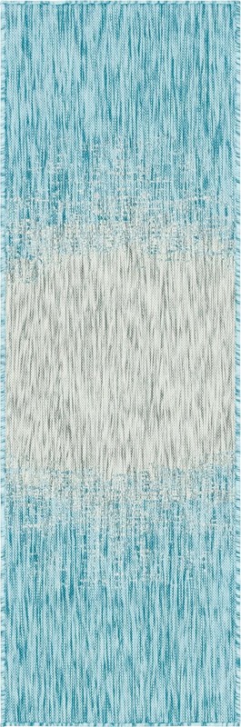 2' x 6' Buell · Gradient Outdoor Rug, aqua