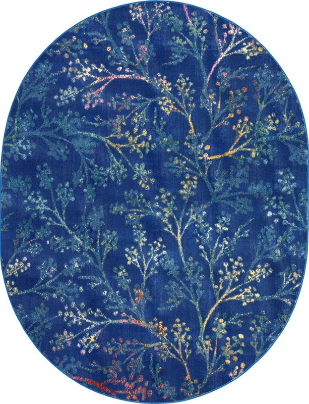 Garrick · Floral / botanical rug, blue