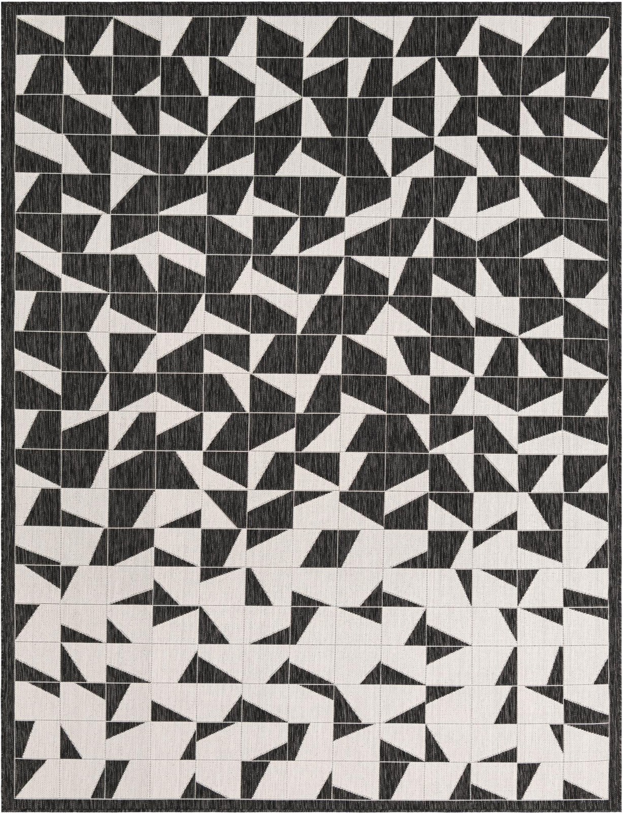7' 10 x 10' Hildreth · Geometric Outdoor Rug, black and white