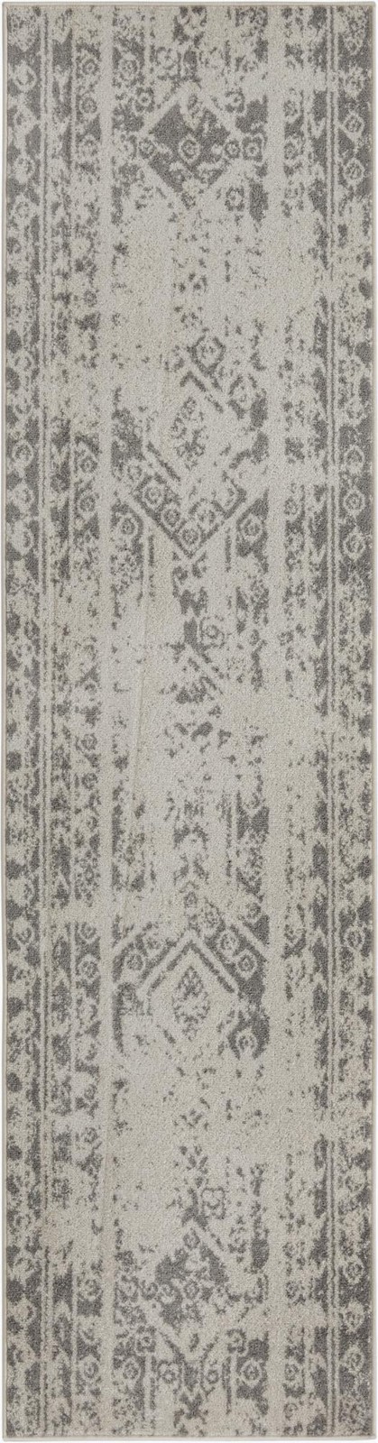 2' 7 x 10' Underhill · Tribal stripe rug, gray and ivory