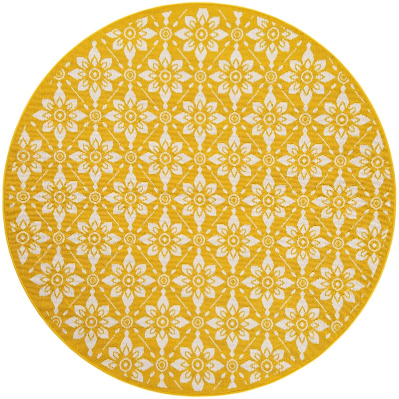 6' x 6' Selwyn · Floral / botanical Outdoor Rug, yellow