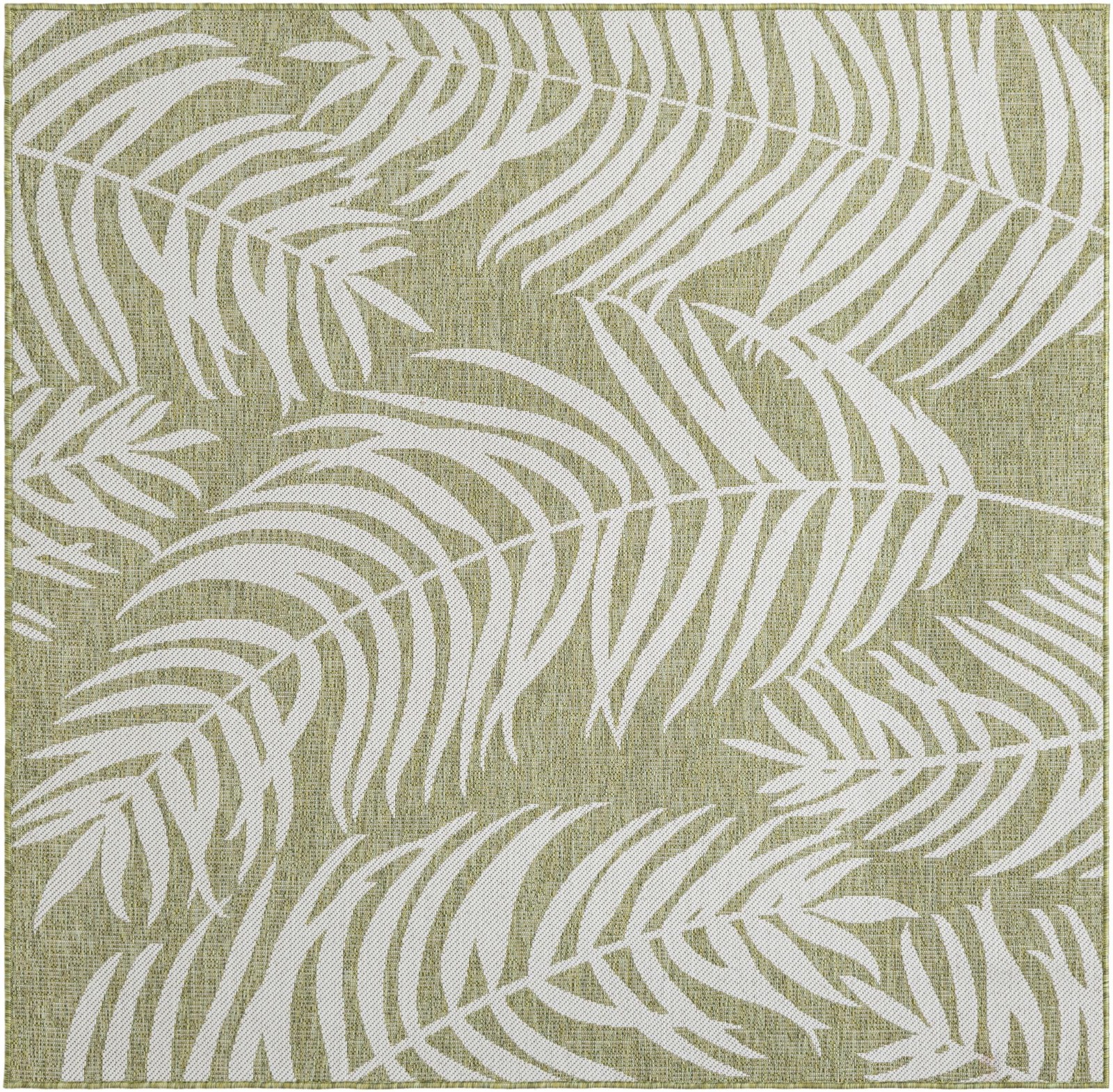 6' x 6' Moody · Floral / botanical Outdoor Rug, green
