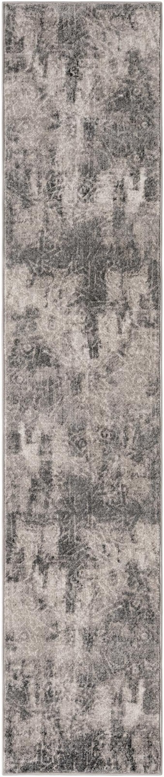 2' x 9' 10 Blakemore · Distressed medallion rug, gray and ivory