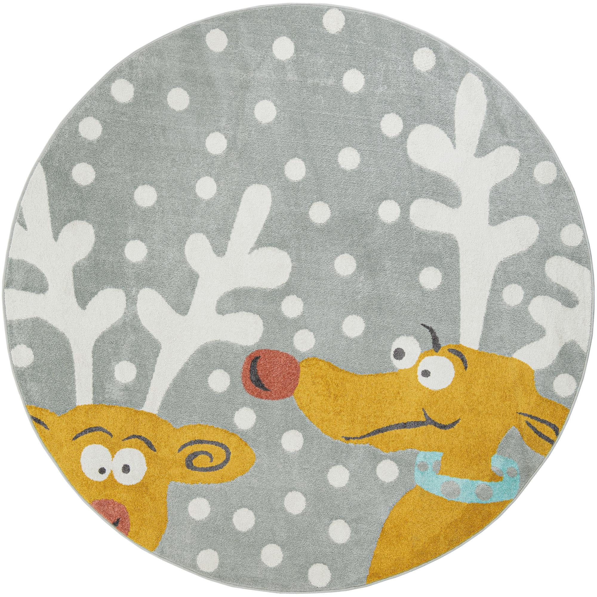 7' 10 x 7' 10 Dove · Pictoral rug, gray