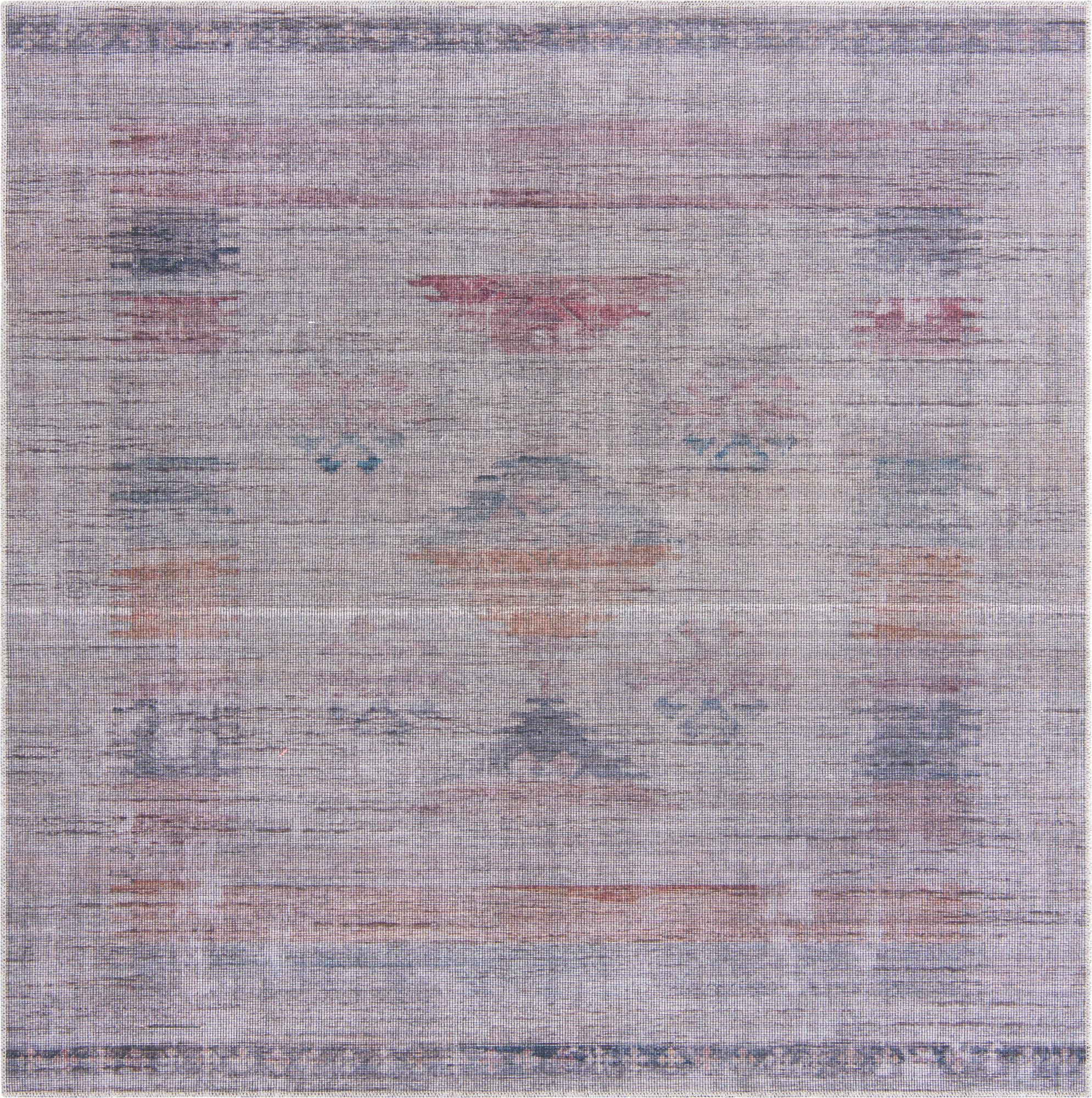 7' 3 x 7' 3 Bascom · Faded tribal Washable Rug, gray and burgundy