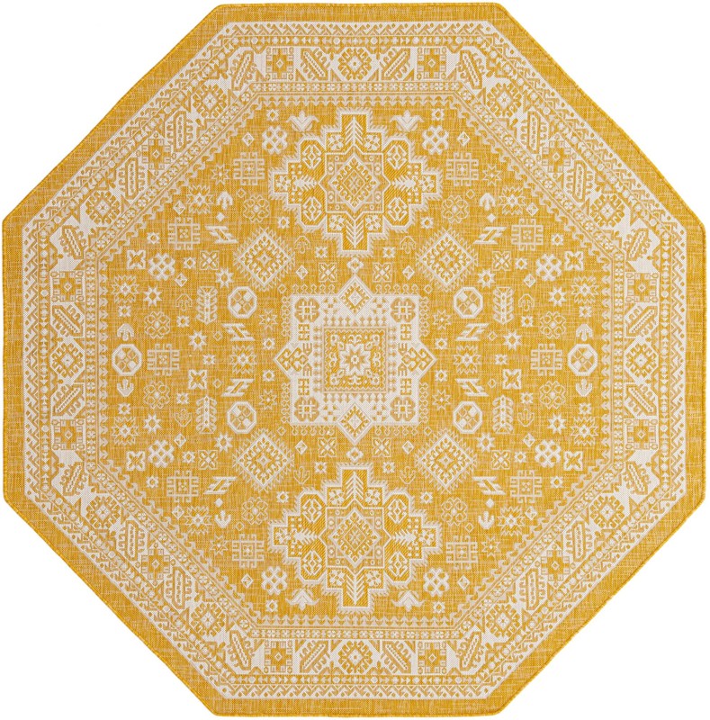 7' 10 x 7' 10 Bellamy · Border Outdoor Rug, yellow