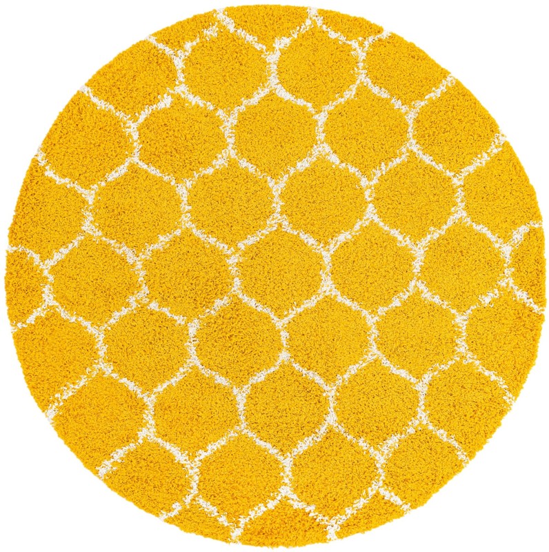 6' x 6' Barnett · Trellis Shag Rug, yellow