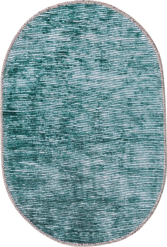 2' x 3' Prewitt · Abstract striped rug, teal and ivory
