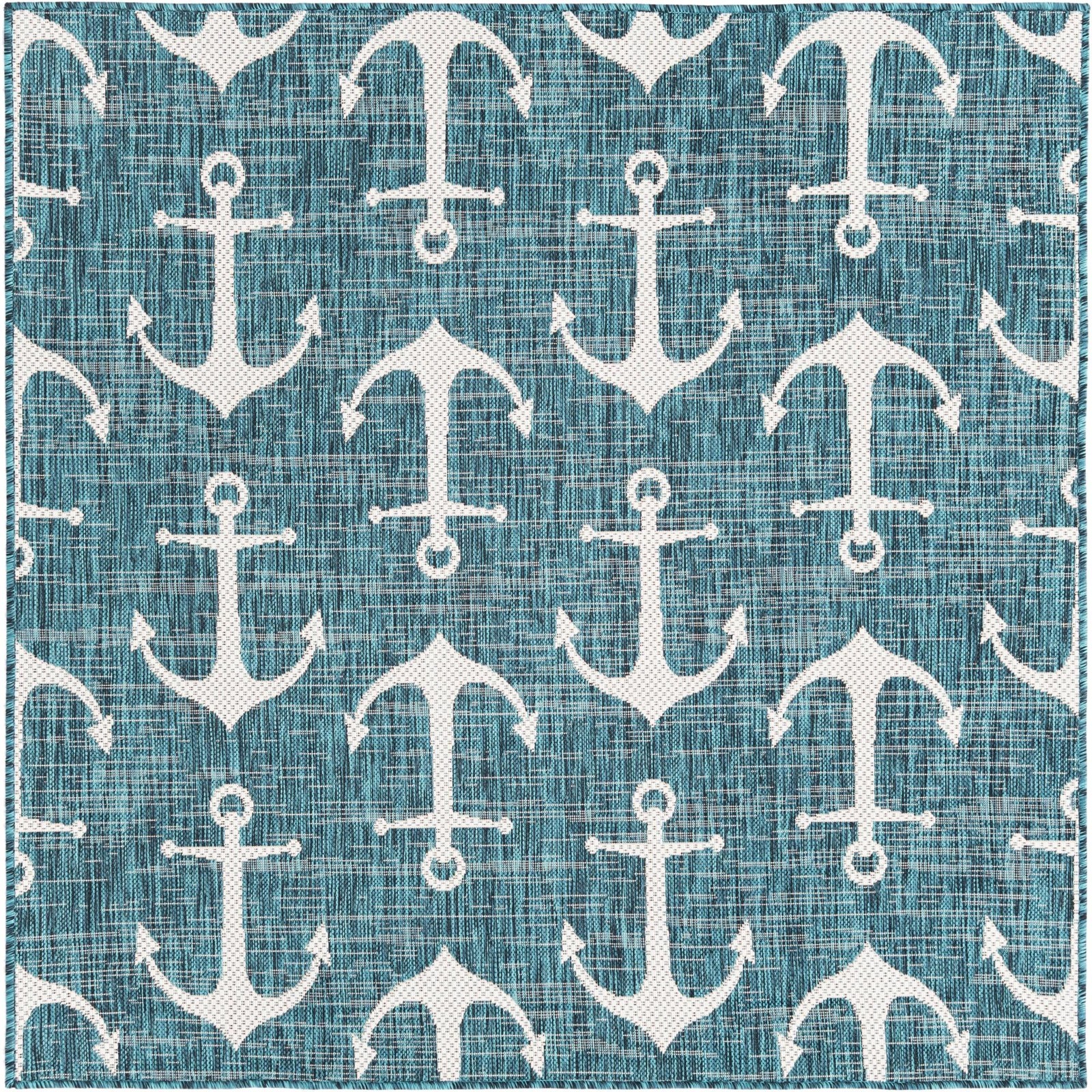 5' 3 x 5' 3 Millbrook · Pictoral Outdoor Rug, teal