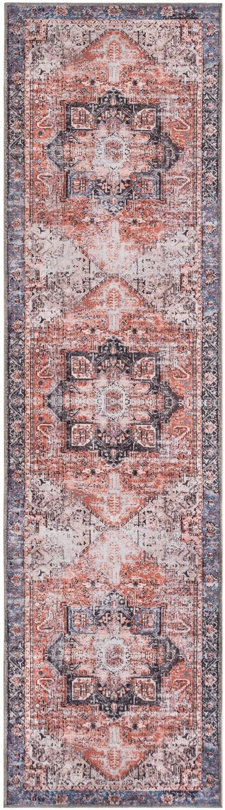 2' 7 x 10' Travers · Medallion rug, rust and navy