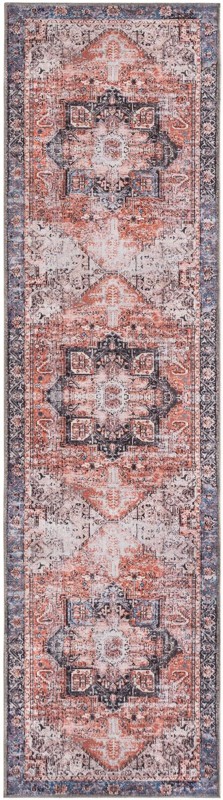 2' 7 x 10' Travers · Medallion rug, rust and navy