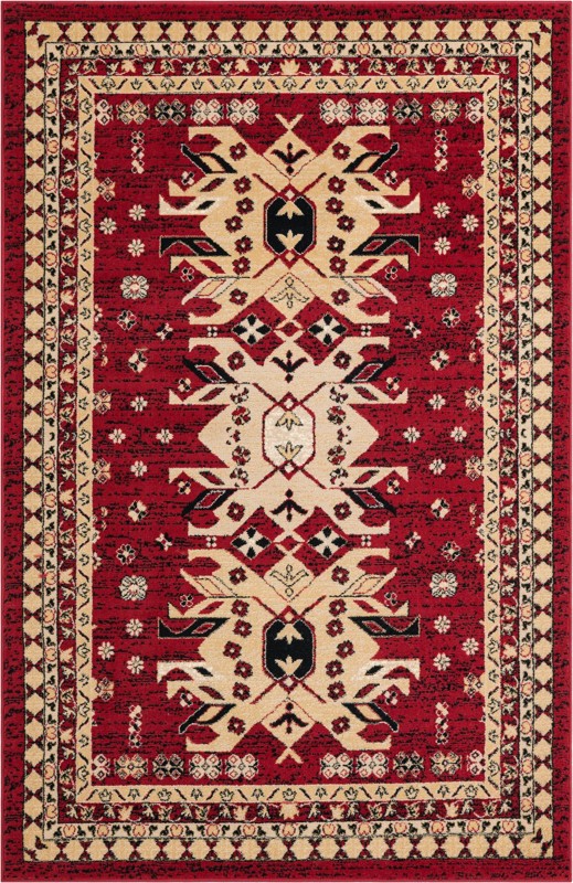 Isadora · Border rug, red