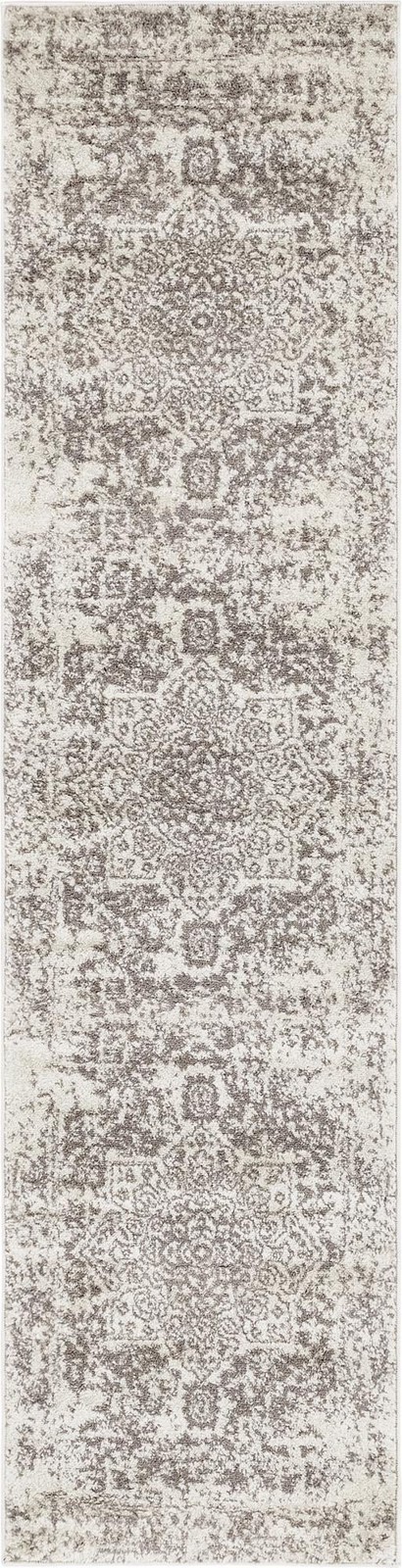 2' x 8' Birch · Medallion rug, white