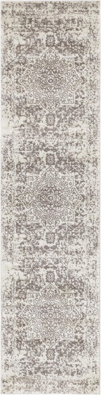 2' x 8' Birch · Medallion rug, white